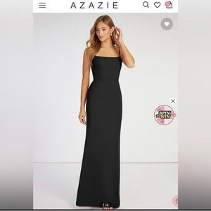 Azazie Bridesmaids Black Maxi Dress